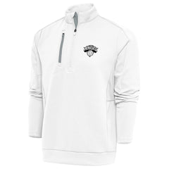 New Era New York Knicks Antigua Metallic Logo Generation Quarter-Zip Top White