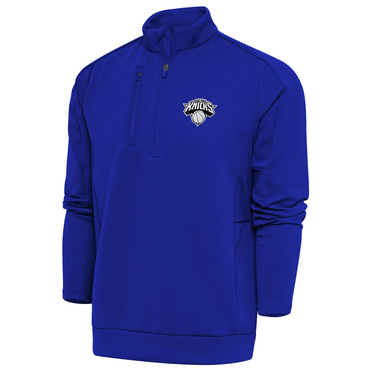 New Era New York Knicks Antigua Metallic Logo Generation Quarter-Zip Top Blue