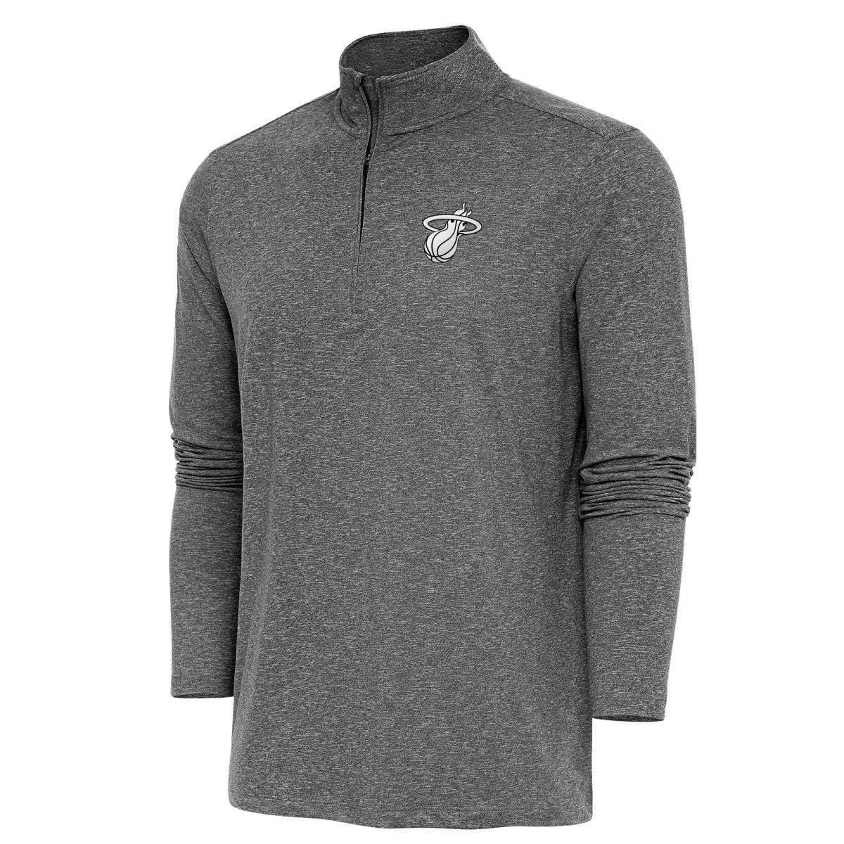 Miami Heat Antigua Hunk Quarter-Zip Top Heather Black