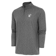Miami Heat Antigua Hunk Quarter-Zip Top Heather Black