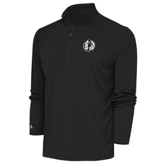Dallas Mavericks Antigua Metallic Logo Tribute Quarter-Zip Top Charcoal