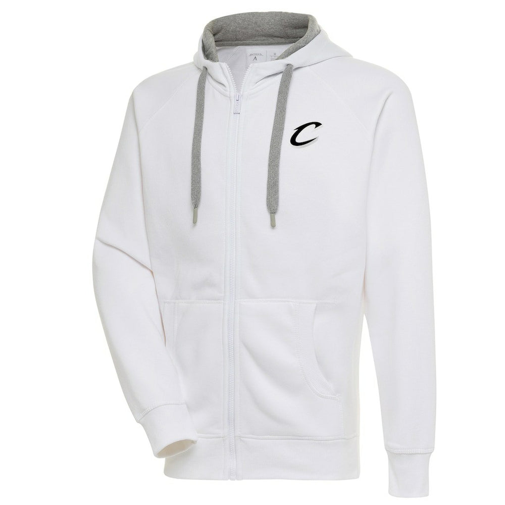 Cleveland Cavaliers Antigua Metallic Logo Victory Raglan Full-Zip Hoodie White