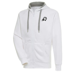 Phoenix Suns Antigua Metallic Logo Victory Raglan Full-Zip Hoodie White
