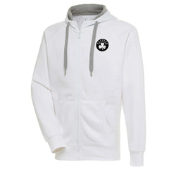 Boston Celtics Antigua Metallic Logo Victory Raglan Full-Zip Hoodie White