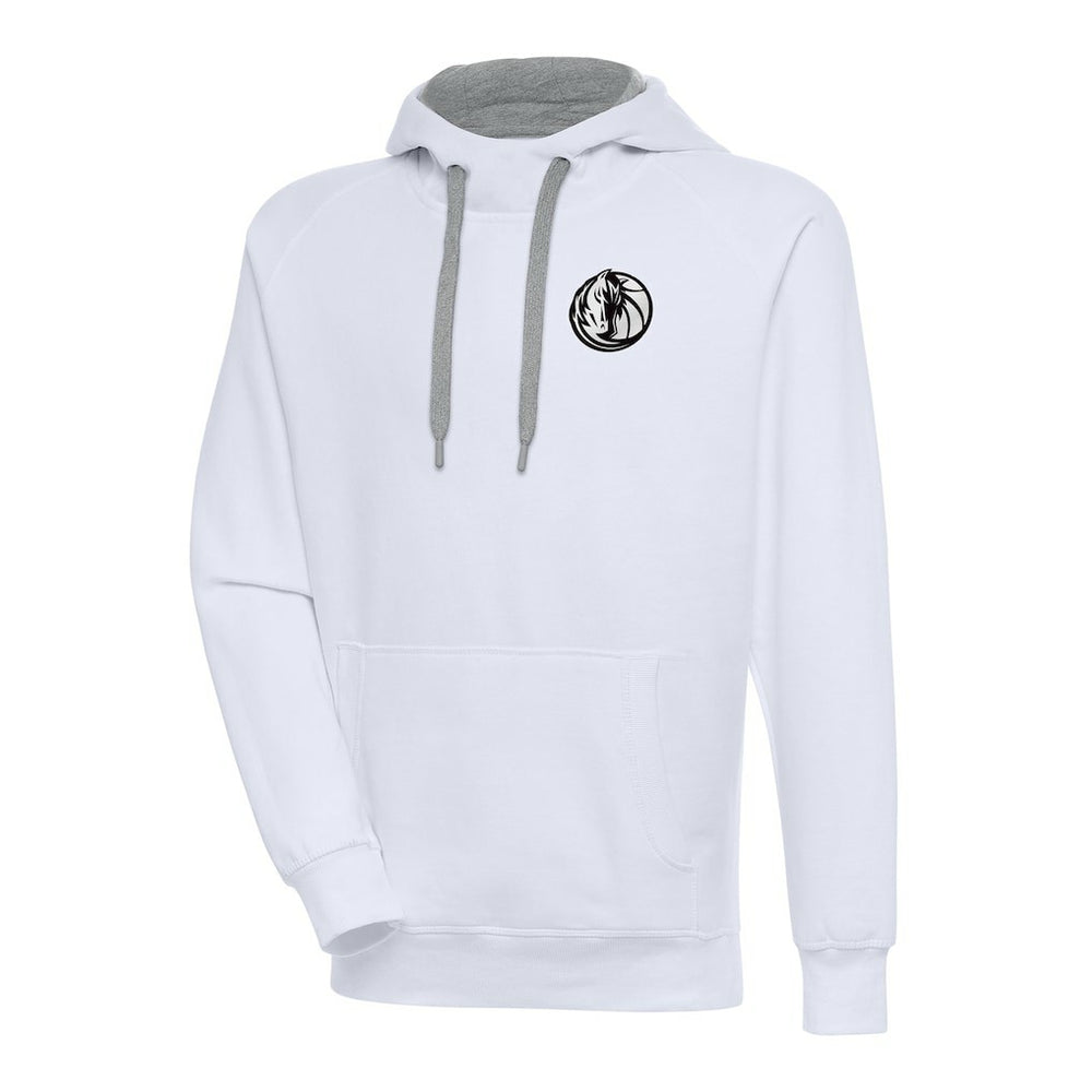 Dallas Mavericks Antigua Metallic Logo Victory Raglan Pullover Hoodie White