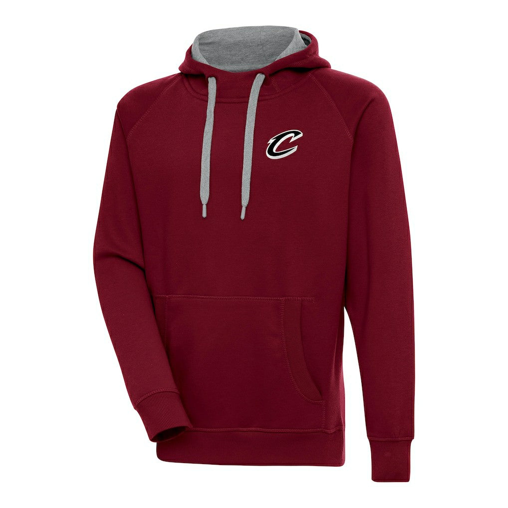 Cleveland Cavaliers Antigua Metallic Logo Victory Raglan Pullover Hoodie Wine
