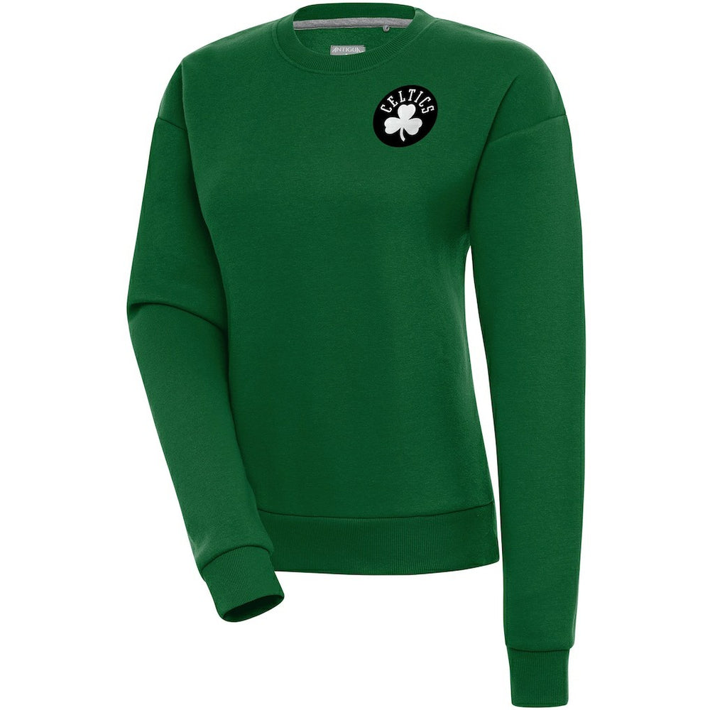 Boston Celtics Antigua Women's Brushed Metallic Victory Pullover Sweatshirt - Kelly Green