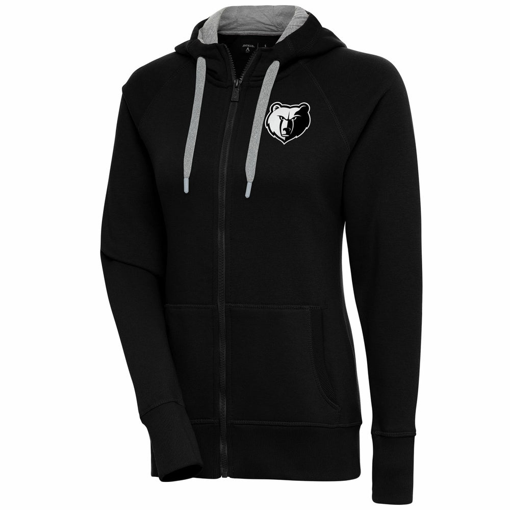 Memphis Grizzlies Antigua Women's Brushed Metallic Victory Full-Zip Hoodie - Black
