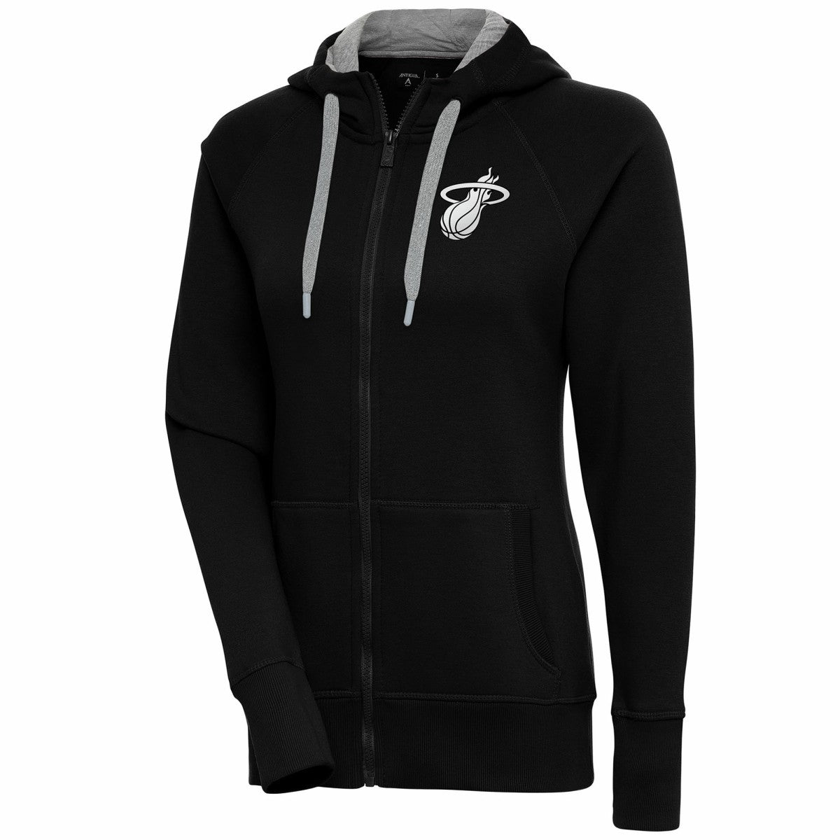 Miami Heat Antigua Women's Brushed Metallic Victory Full-Zip Hoodie - Black