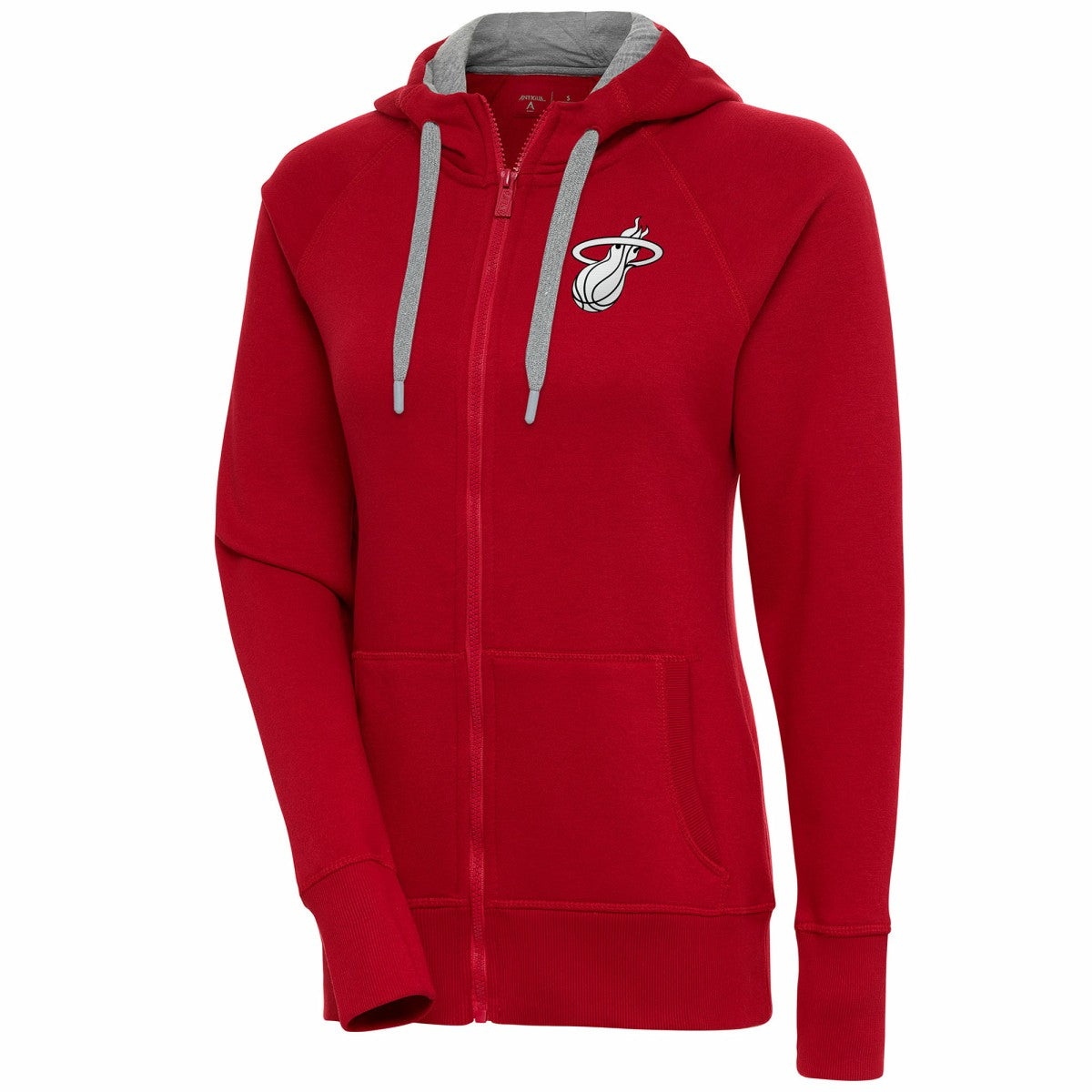 Miami Heat Antigua Women's Brushed Metallic Victory Full-Zip Hoodie - Red