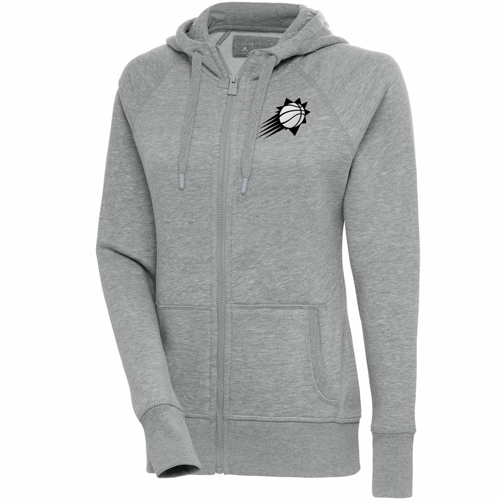 Phoenix Suns Antigua Women's Brushed Metallic Victory Full-Zip Hoodie - Heather Gray