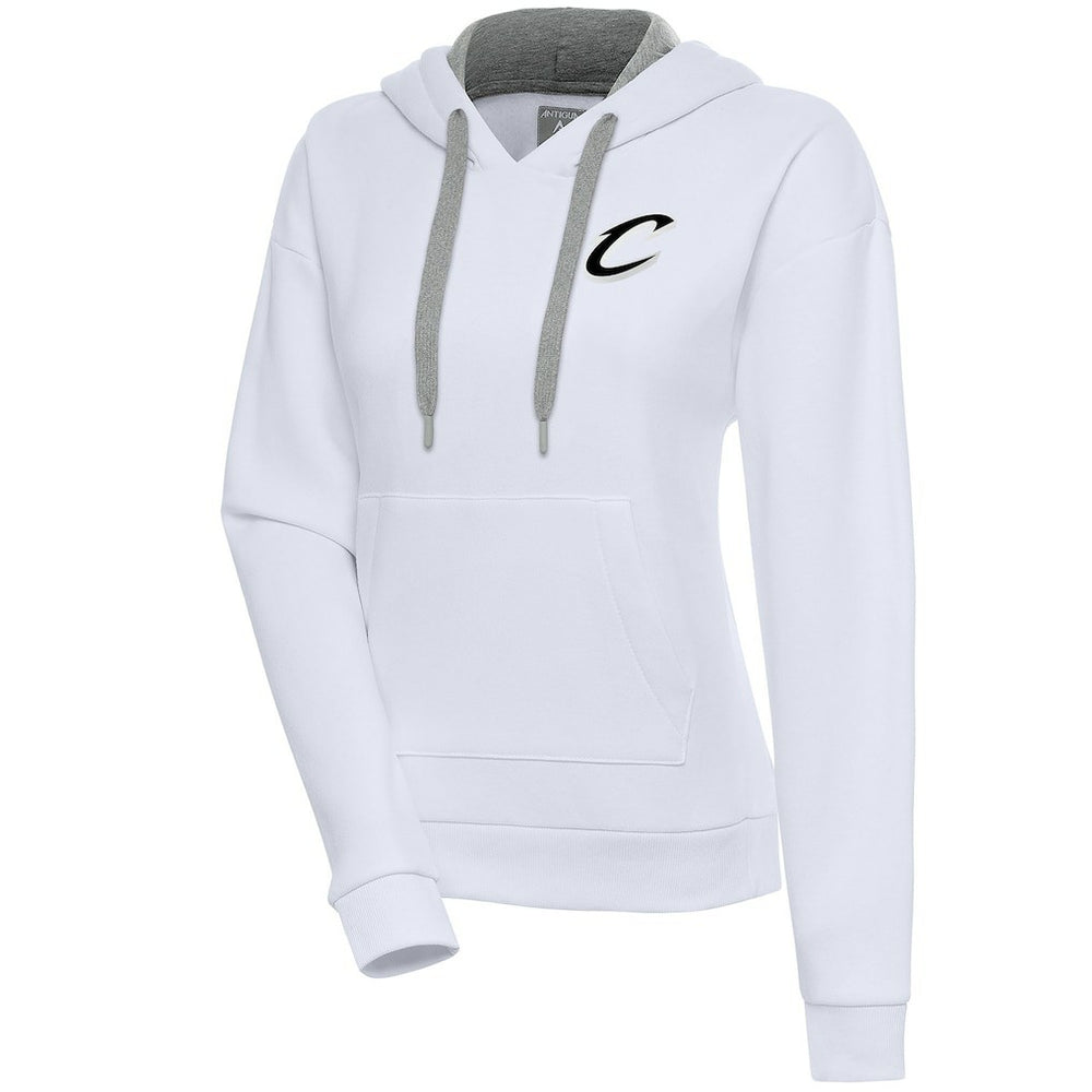 Cleveland Cavaliers Antigua Women's Brushed Metallic Victory Pullover Hoodie - White