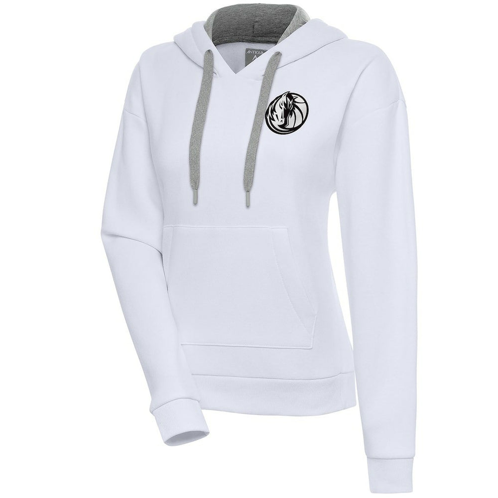 Dallas Mavericks Antigua Women's Brushed Metallic Victory Pullover Hoodie - White