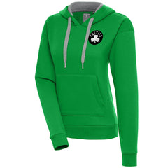 Boston Celtics Antigua Women's Brushed Metallic Victory Pullover Hoodie - Kelly Green