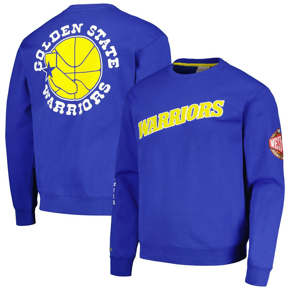 Mitchell & Ness Golden State Warriors Hardwood Classics There and Back Pullover Sweatshirt Royal