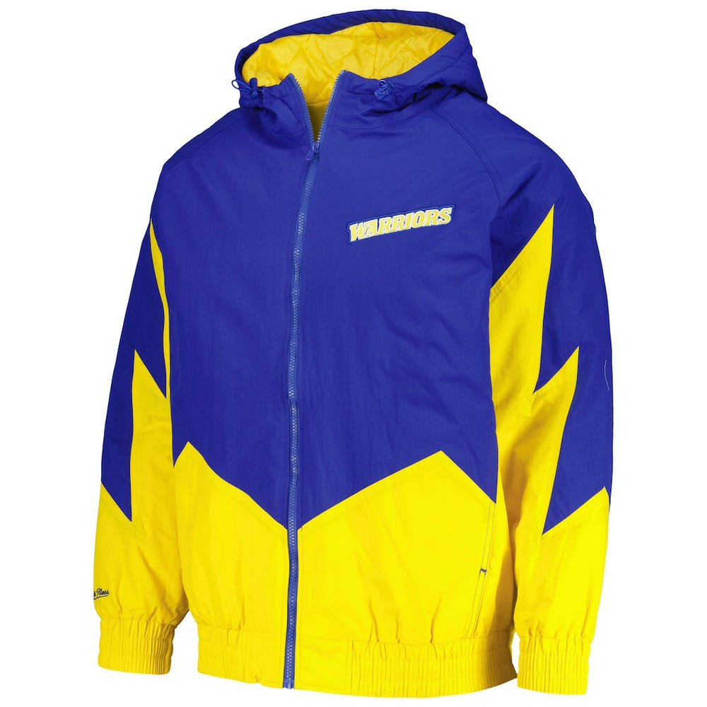Mitchell & Ness Golden State Warriors Hardwood Classics Retro Quilted Raglan Full-Zip Hoodie Royal