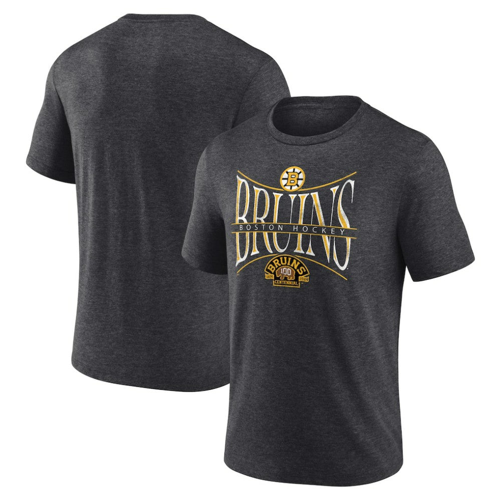 Boston Bruins Fanatics Centennial Hockey Tri-Blend T-Shirt - Heather Charcoal | Fanatics sale