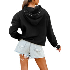 Dallas Cowboys Gameday Couture Women's Oversized Catch the Vibe Studded Pullover Hoodie - Black - NFL
