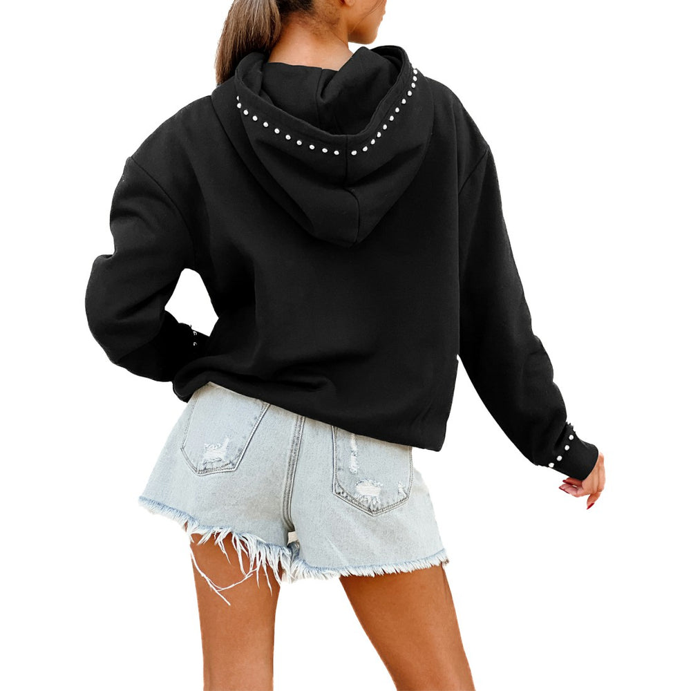 Green Bay Packers Gameday Couture Women's Oversized Catch the Vibe Studded Pullover Hoodie - Black - NFL