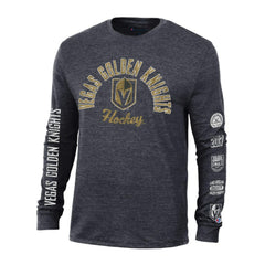 Vegas Golden Knights Champion Multi-Logo Tri-Blend Long Sleeve T-Shirt - Black | NHL near me