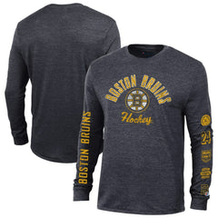 Boston Bruins Champion Multi-Logo Tri-Blend Long Sleeve T-Shirt - Heather Black | NHL online