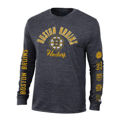 Boston Bruins Champion Multi-Logo Tri-Blend Long Sleeve T-Shirt - Heather Black | NHL online