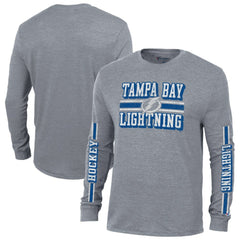Tampa Bay Lightning Champion Tri-Blend Dual-Stripe Long Sleeve T-Shirt - Heather Gray | NHL near me