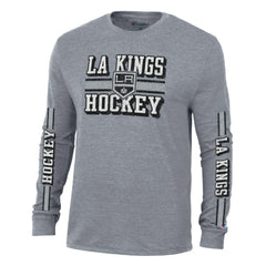 Los Angeles Kings Champion Tri-Blend Dual-Stripe Long Sleeve T-Shirt - Heather Gray | NHL near me