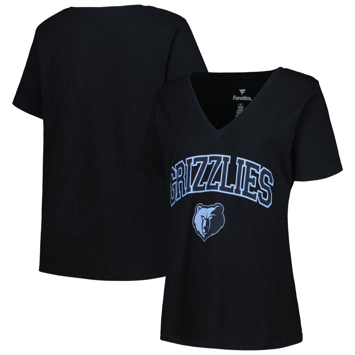 Memphis Grizzlies Profile Women's Plus Size Arch Over Logo V-Neck T-Shirt Black
