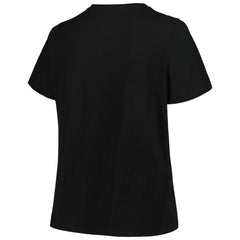 Chicago Bulls Profile Women's Plus Size Arch Over Logo V-Neck T-Shirt Black