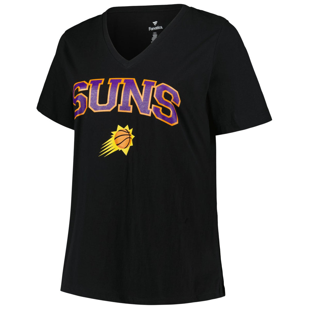 Phoenix Suns Profile Women's Plus Size Arch Over Logo V-Neck T-Shirt Black