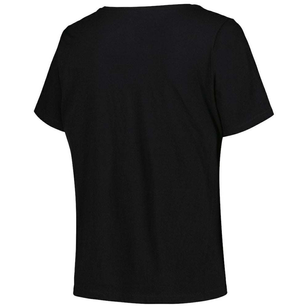 Golden State Warriors Profile Women's Plus Size Arch Over Logo V-Neck T-Shirt Black
