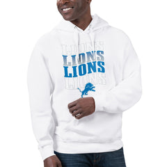 Detroit Lions Starter Unisex Name Drop Logo Pullover Hoodie - White - NFL