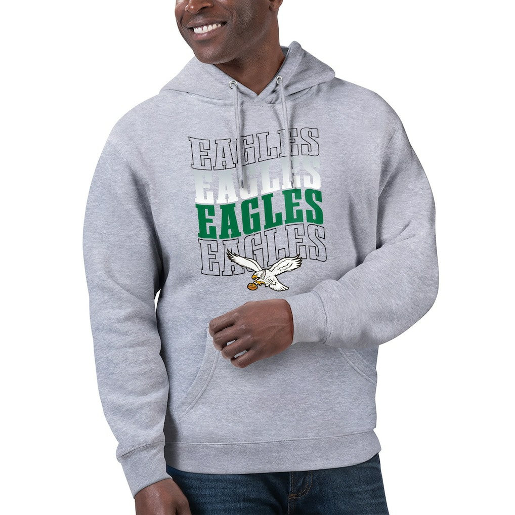 Philadelphia Eagles Starter Unisex Throwback Name Drop Pullover Hoodie - Heather Gray - NFL