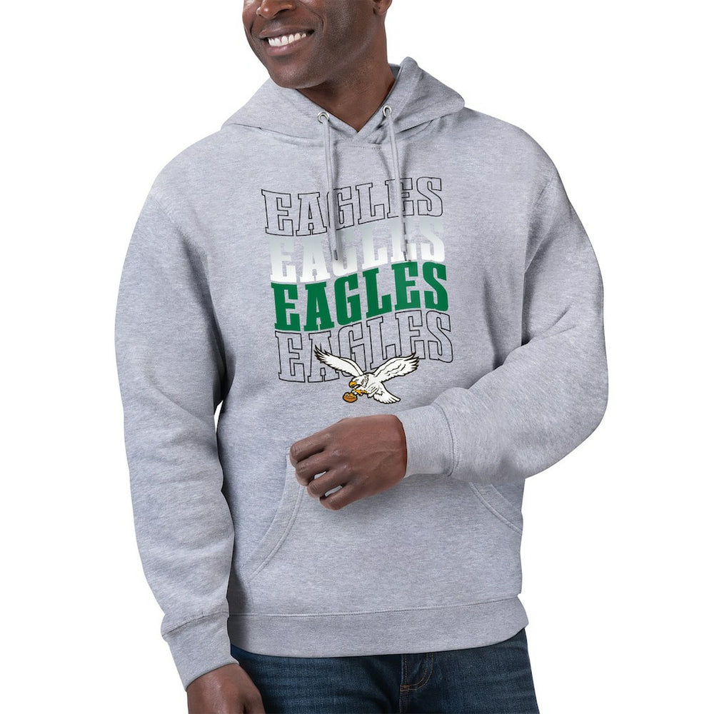 Philadelphia Eagles Starter Unisex Throwback Name Drop Pullover Hoodie - Heather Gray - NFL
