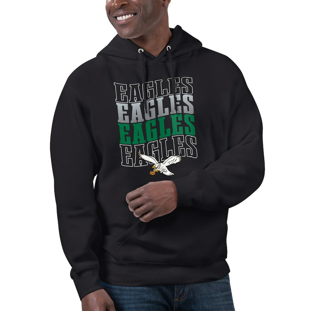 Philadelphia Eagles Starter Unisex Throwback Name Drop Pullover Hoodie - Black - NFL