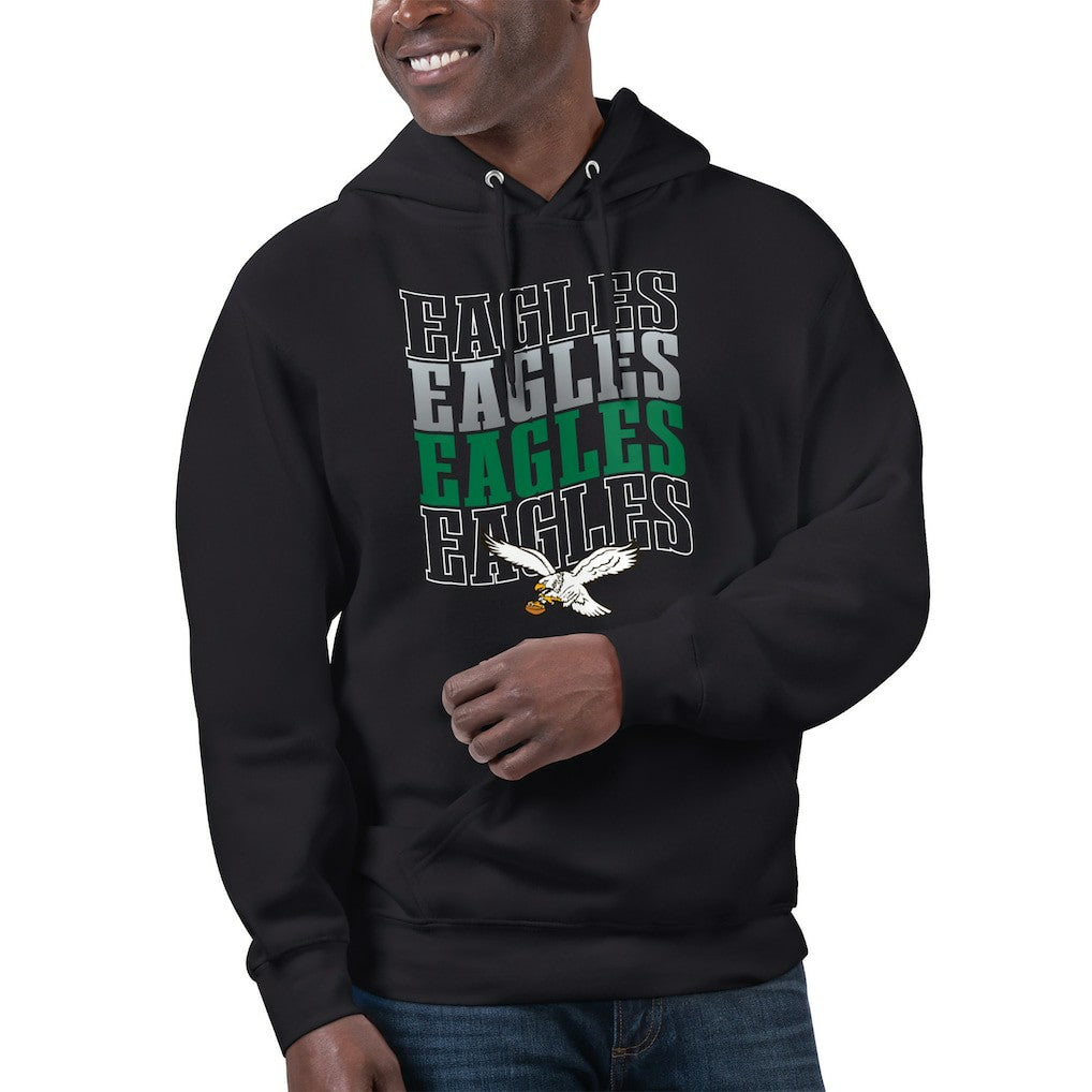 Philadelphia Eagles Starter Unisex Throwback Name Drop Pullover Hoodie - Black - NFL