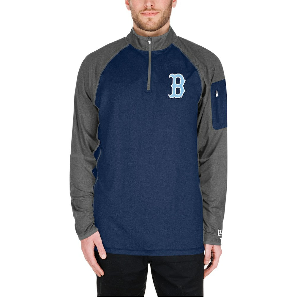 Boston Red Sox New Era Father's Day Raglan Quarter-Zip Top Sale