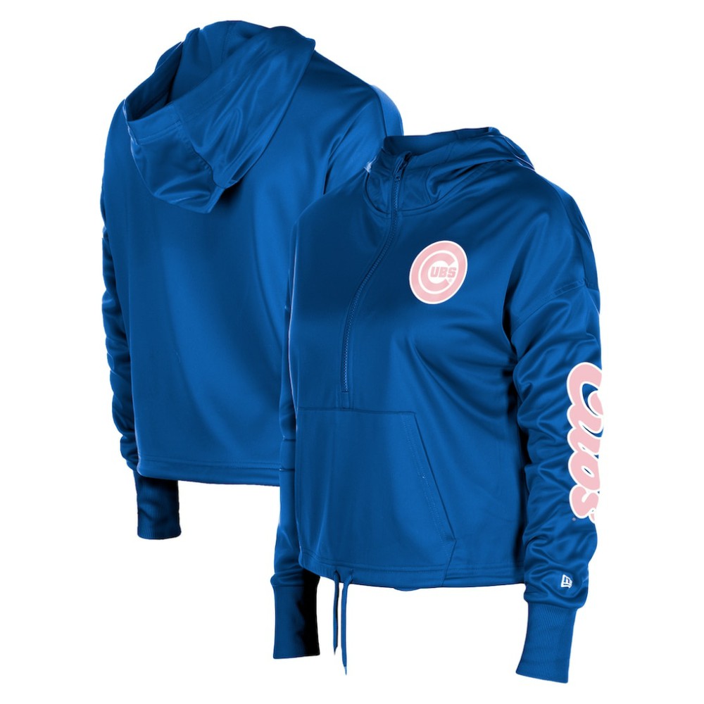 Chicago Cubs New Era Women's Half-Zip Hoodie Near Me