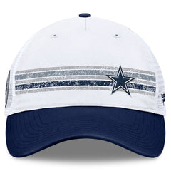 Dallas Cowboys Fundamentals Flawless Stripe Trucker Adjustable Hat - White/Navy - Fanatics