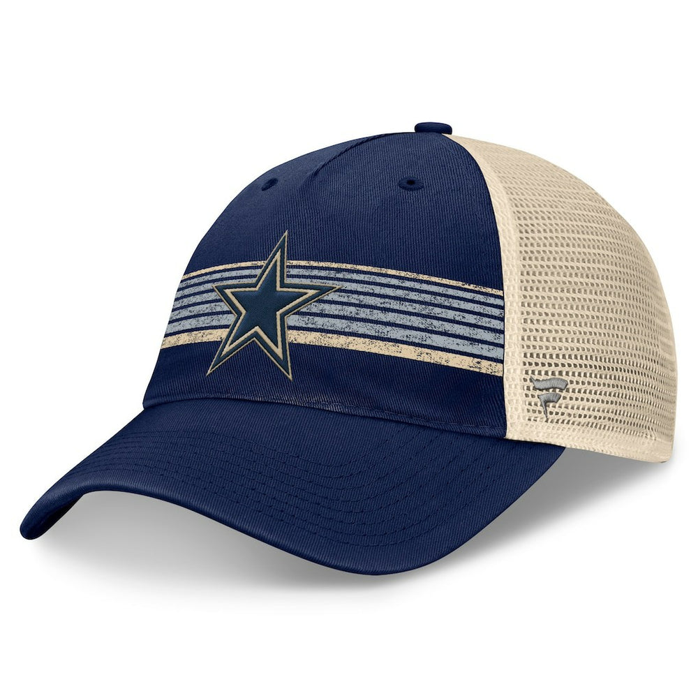 Dallas Cowboys Fundamentals Stripes Trucker Adjustable Hat - Navy/Natural - Fanatics