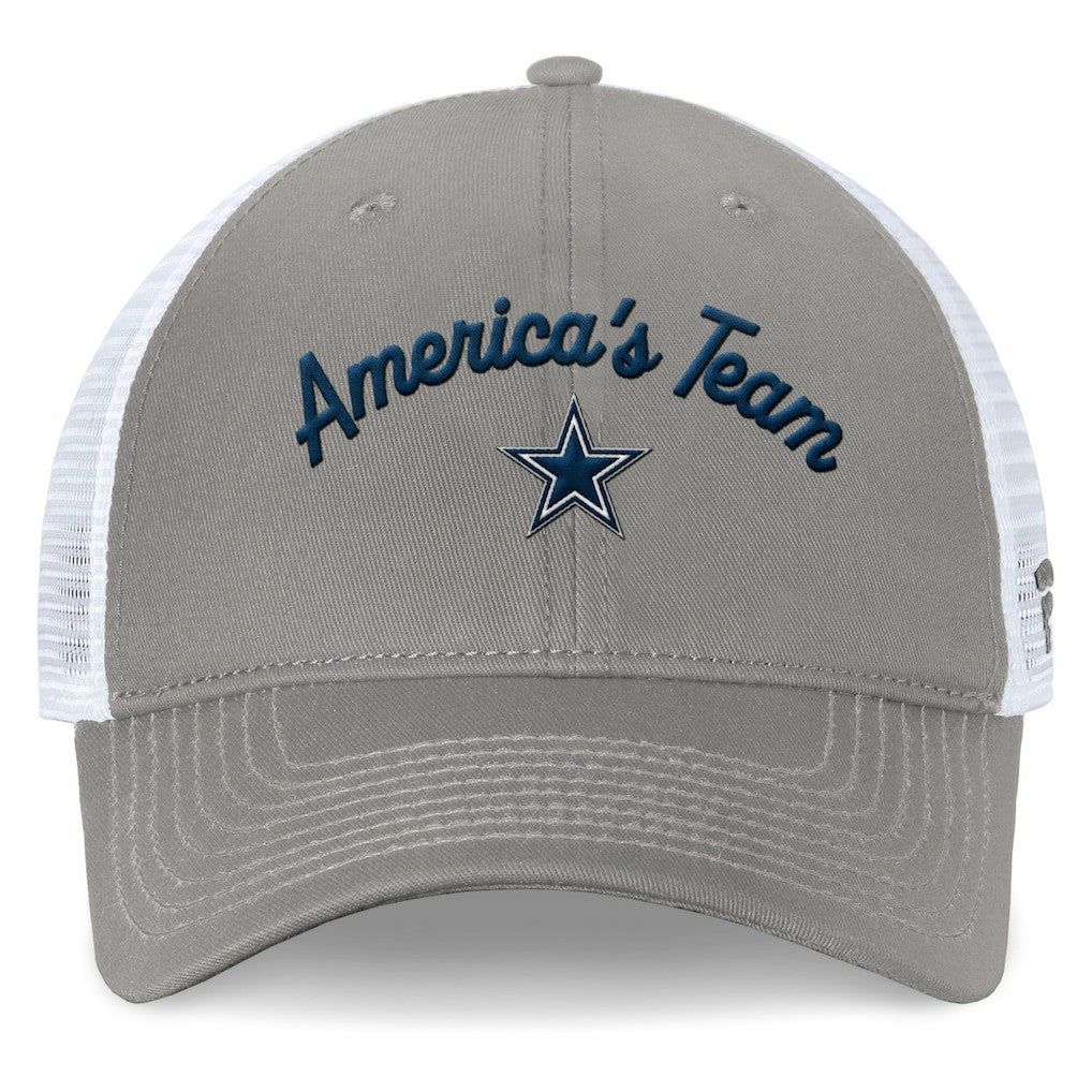 Dallas Cowboys Women's Fundamentals Slogan Trucker Adjustable Hat - Gray/White - Fanatics
