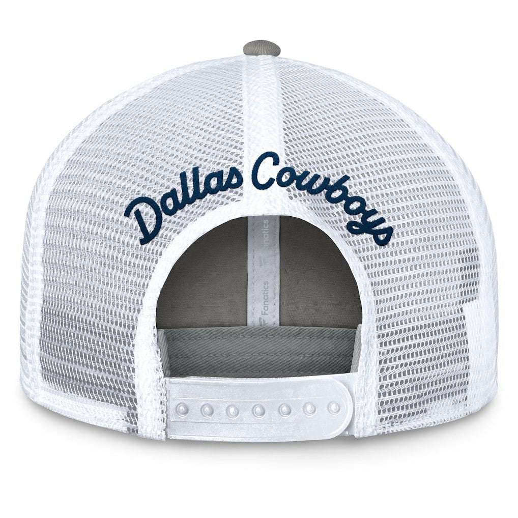 Dallas Cowboys Women's Fundamentals Slogan Trucker Adjustable Hat - Gray/White - Fanatics