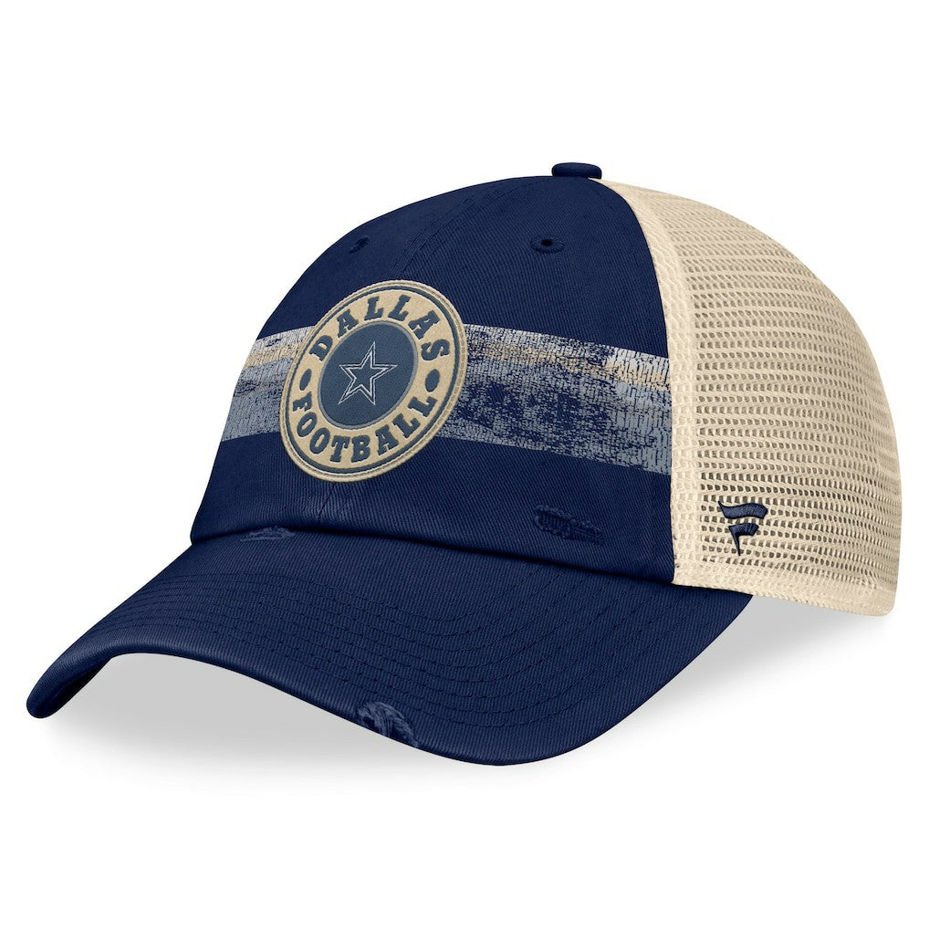 Dallas Cowboys Heritage Facemask Trucker Adjustable Hat - Navy/Natural - Fanatics