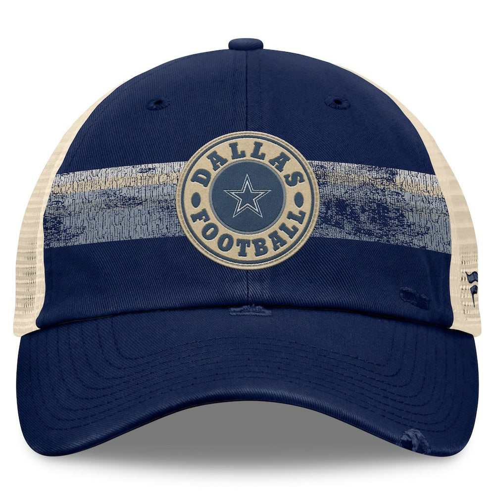 Dallas Cowboys Heritage Facemask Trucker Adjustable Hat - Navy/Natural - Fanatics