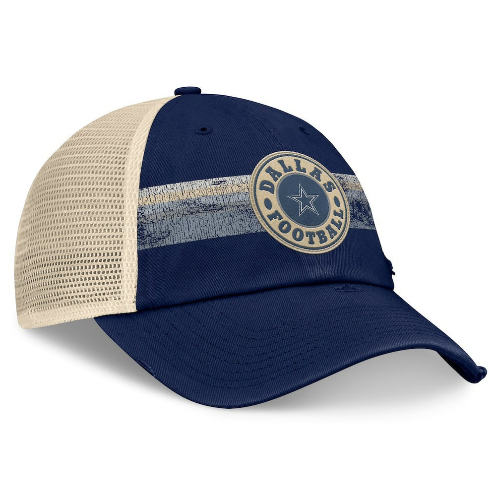 Dallas Cowboys Heritage Facemask Trucker Adjustable Hat - Navy/Natural - Fanatics