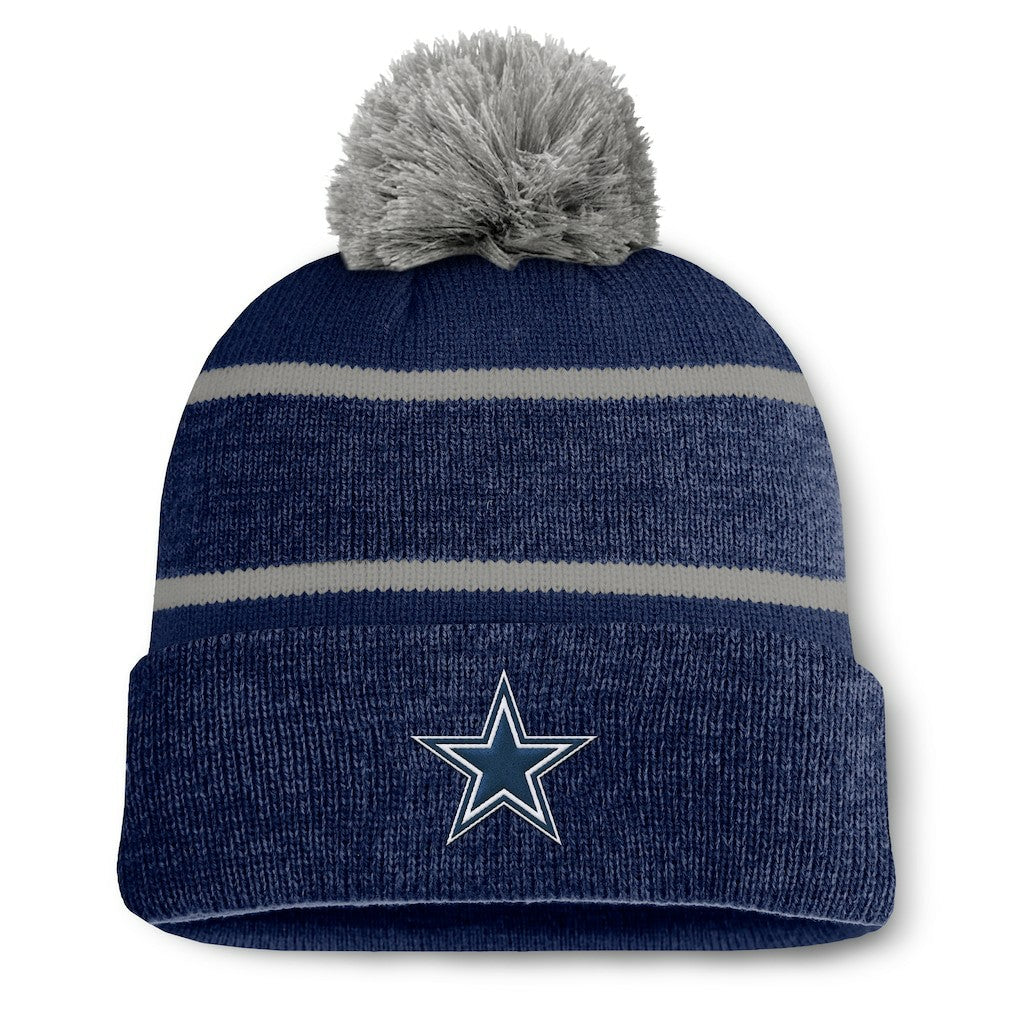 Dallas Cowboys Fundamentals Holding Cuffed Knit Hat with Pom - Navy - Fanatics