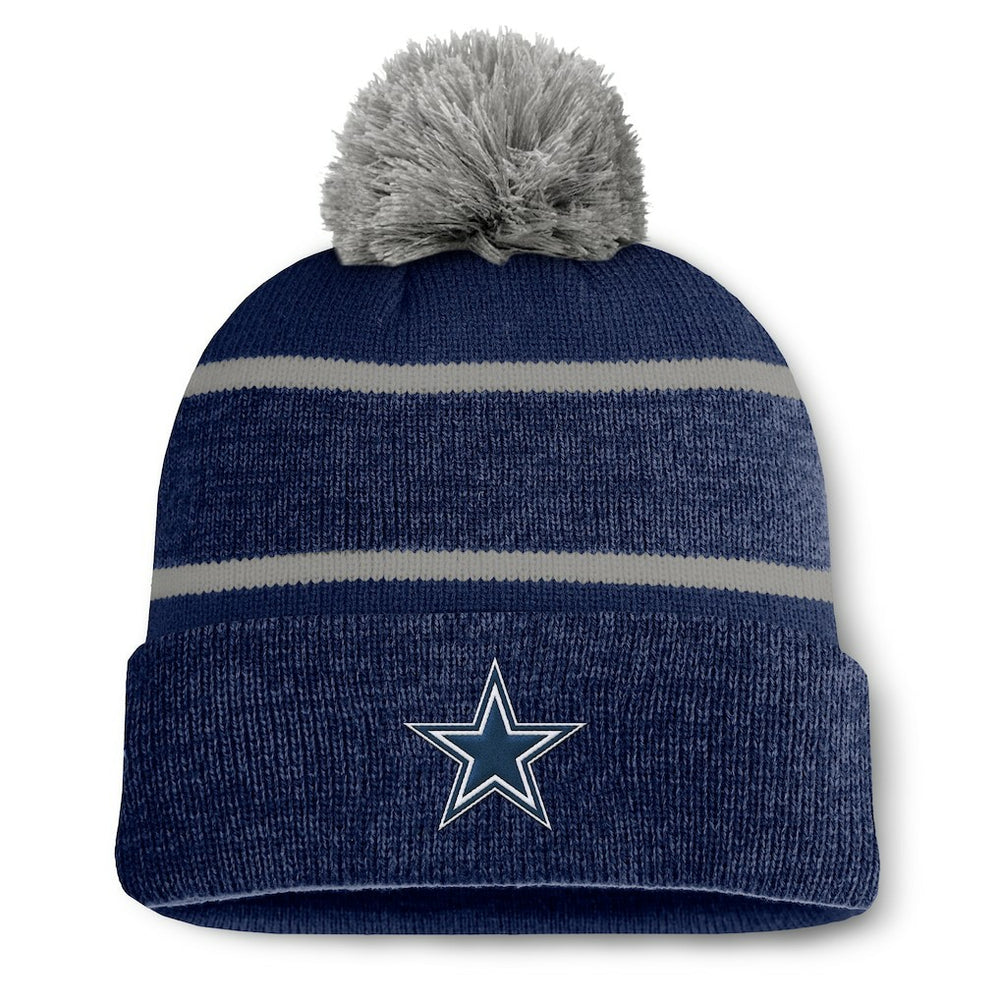 Dallas Cowboys Fundamentals Holding Cuffed Knit Hat with Pom - Navy - Fanatics