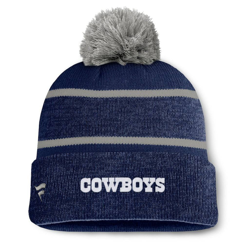 Dallas Cowboys Fundamentals Holding Cuffed Knit Hat with Pom - Navy - Fanatics