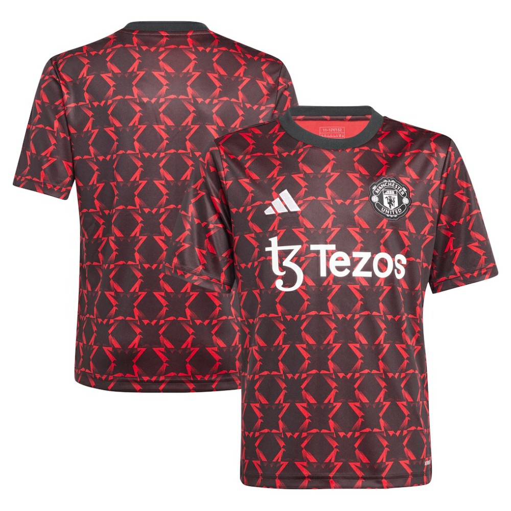Adidas - Manchester United Youth 2024/25 Pre-Match Top - Black